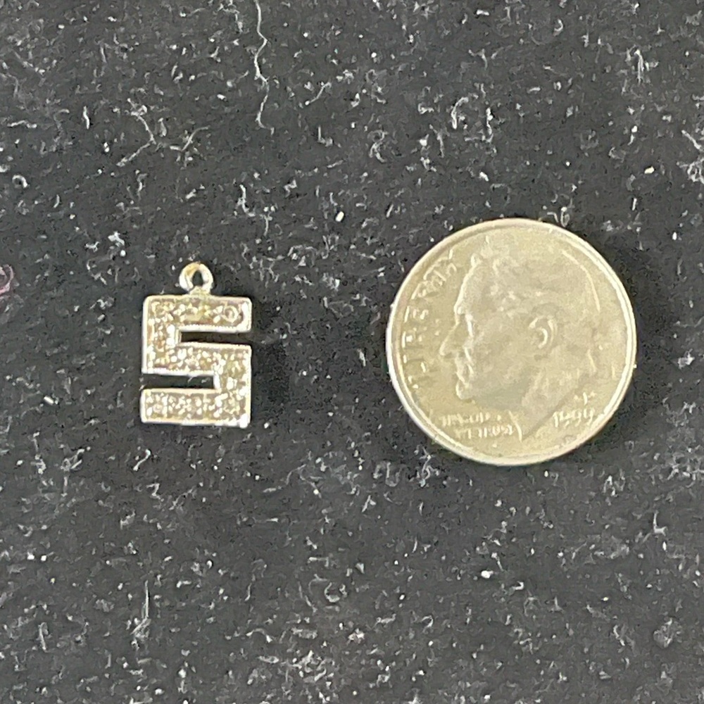Antique 10k Diamond Initial “S” Pendant - Picture 4 of 7